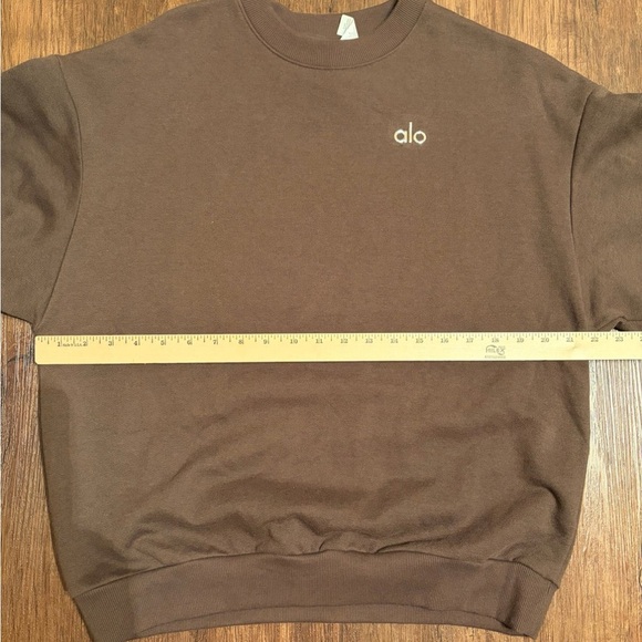 Alo yoga brown sweatshirt like new worn twice cotton blend women sz S small - Picture 6 of 8